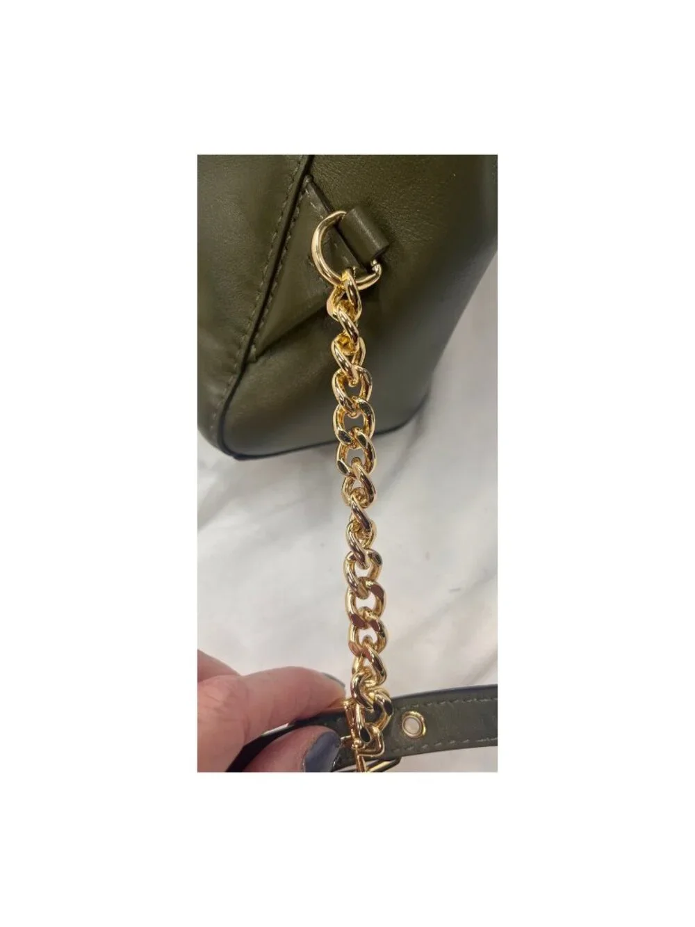Michael Kors Whitney Studded Lamb Leather Backpack Olive Gold